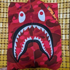 Red Shark Hoodie Bape M